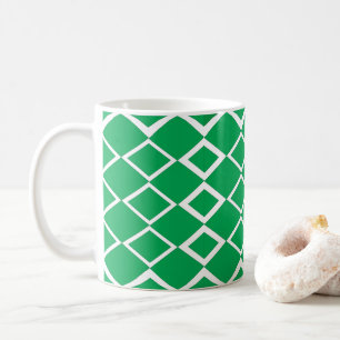 Grünes Diamant-Dreieck-Geometrisches Muster   Kaffeetasse