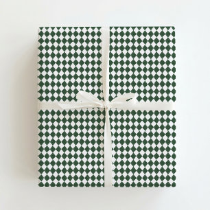 Grünes Diamantmuster-Feiertags-Geschenkpapier Geschenkpapier