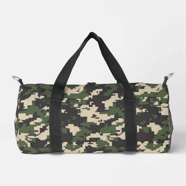 Grünes Digital-Tarnmuster Duffle Bag (Vorderseite)