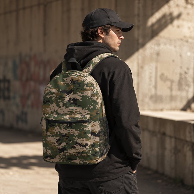 Grünes digitales Tarnmuster Bedruckter Rucksack (Von Creator hochgeladen)