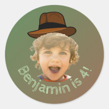 Grünes Dino-Abenteuer-Foto-Sticker – Safari-Hut
