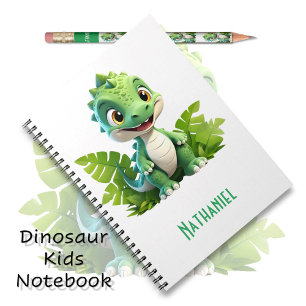 Grünes Dino-Abenteuer-Notizbuch für Kinder Notizblock