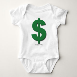Grünes Dollar-Zeichen mit abgeschrägter Art Baby Strampler