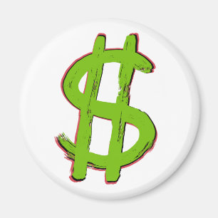 Grünes Dollarzeichen Magnet