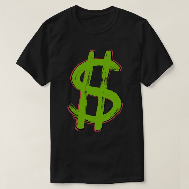 Grünes Dollarzeichen T-Shirt (Design vorne)