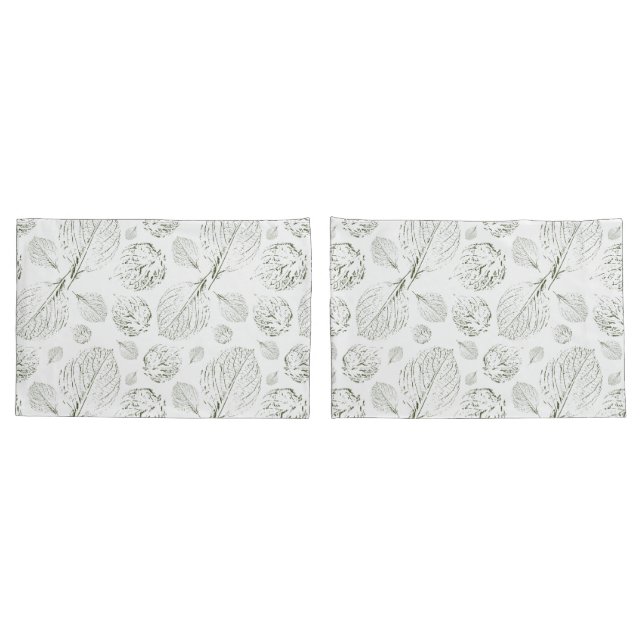 Grünes, einfaches strukturiertes Blätter - Moderne Kissenbezug (Rückseite-Set)