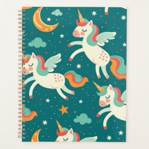 Grünes Einhorn für Kinder Planer
