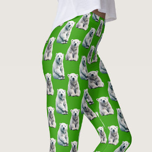 Grünes Eisbär-Musterdesign Leggings