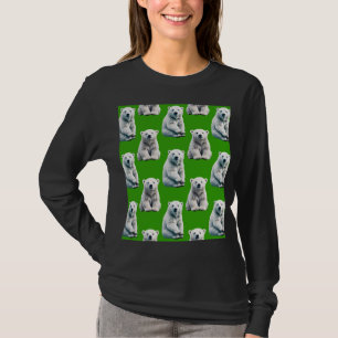 Grünes Eisbär-Musterdesign  T-Shirt