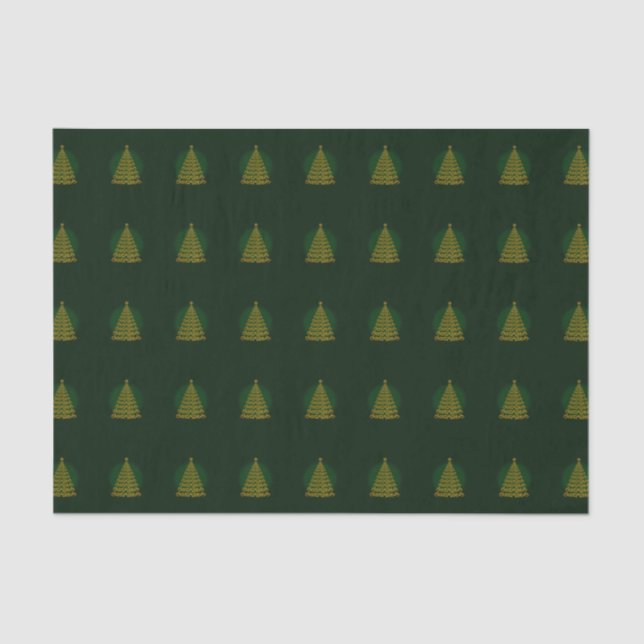 Grünes, elegantes Weihnachtsbaum-Tissue Seidenpapier (Vorderseite)
