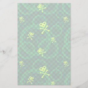 Grünes Emo Muster mit Kreisen Briefpapier