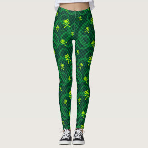 Grünes Emo Muster mit Kreisen Leggings