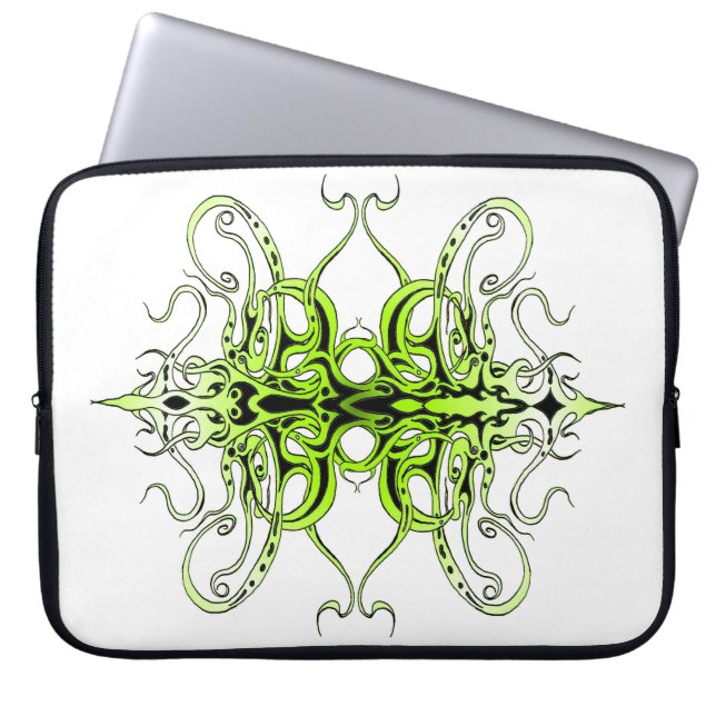 Grünes Empire Stammesdesign Laptopschutzhülle (Vorderseite)