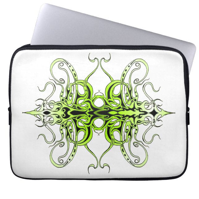 Grünes Empire Stammesdesign Laptopschutzhülle (Vorderseite)