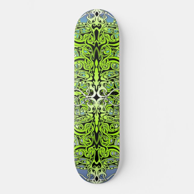 Grünes Empire Stammesdesign Skateboard (Vorderseite)