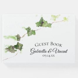 Grünes Englisch Ivy Vines Watercolor Hochzeit Gästebuch