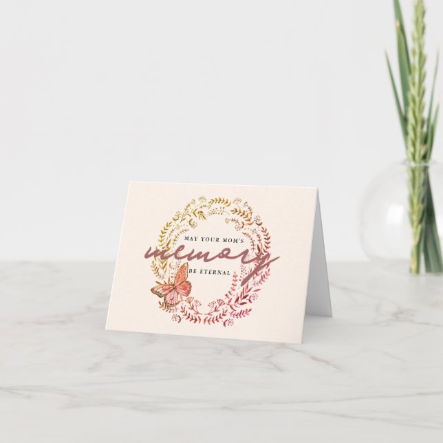 Grünes Eternal Memory Personalisiertes Beileid Karte (Vorderseite)