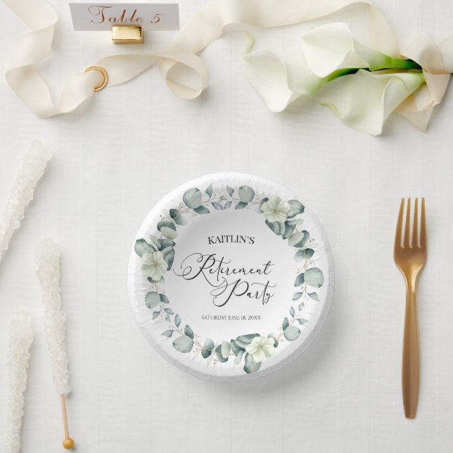 Grünes Eukalyptus-Blätter Botanisches Party für da Pappteller (Hochzeit)