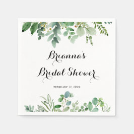 Grünes Eukalyptus-botanisches Foliage-Brautparty Serviette