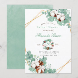 Grünes Eukalyptus-Brautparty Einladung