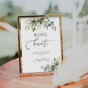 Grünes Eukalyptus Floral Ring Hoch-Zeichen Sockelschild