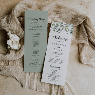 Grünes Eukalyptus Foliage Delight Wedding Programm