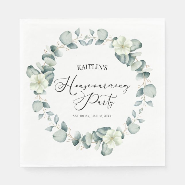 Grünes Eukalyptus-Party Serviette (Vorderseite)