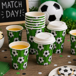 Grünes europäisches Fußballmuster Pappbecher