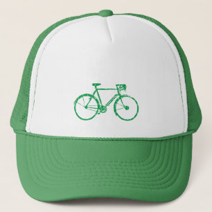 grünes Fahrrad . Fahrrad cool Truckerkappe