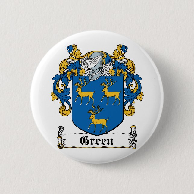 Grünes Familienwappen Button (Vorderseite)