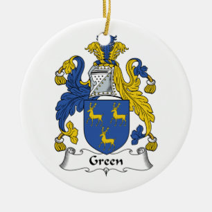 Grünes Familienwappen Keramikornament