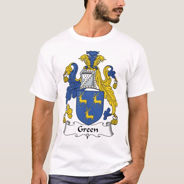 Grünes Familienwappen T-Shirt (Vorderseite)