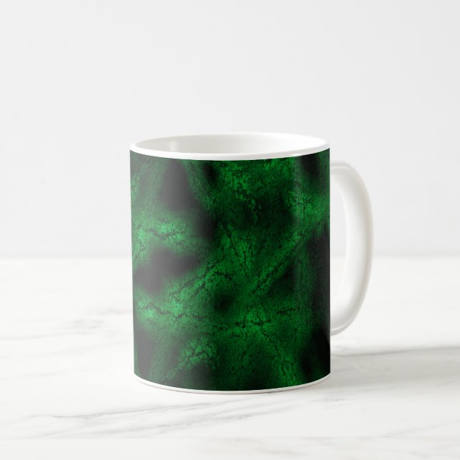 Grünes Fantasiemuster Kaffeetasse (VorderseiteRechts)
