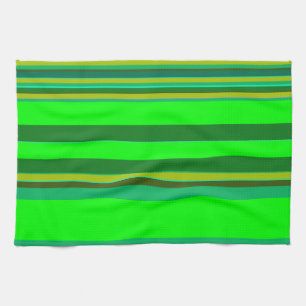 Grünes Farbstreifenmuster Maßgeschneiderter Design Handtuch