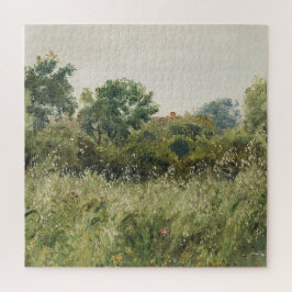 Grünes Feld Grosses Vintages Öl Puzzle