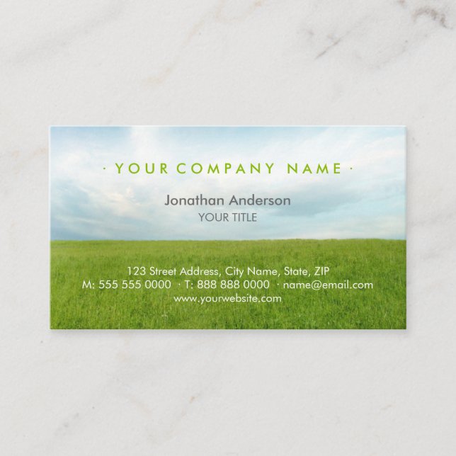 Grünes Feld Visitenkarte (Vorderseite)