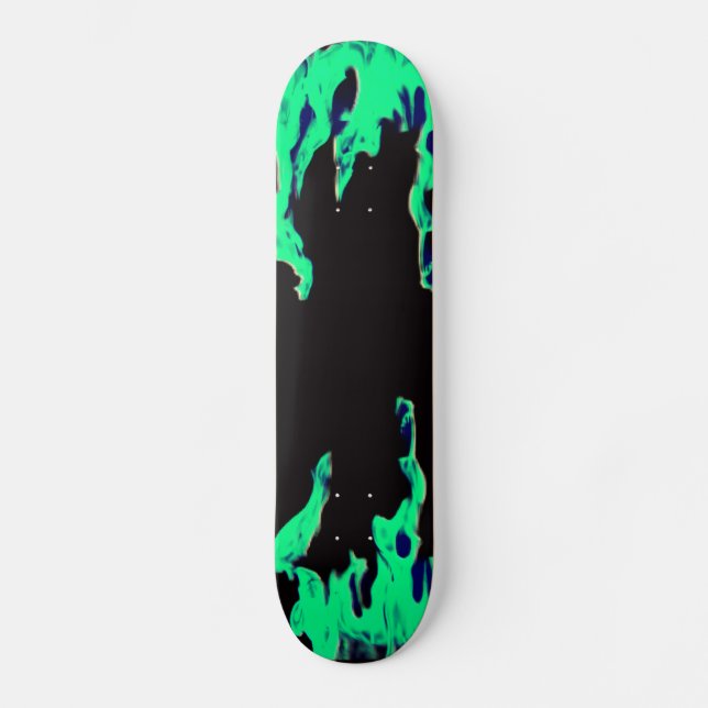 Grünes Feuer - Grünes Feuer - Flamme Flamme Flamme Skateboard (Vorderseite)