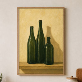 Grünes Flaschentrio Wasserfarben Cottagecore Poste Poster