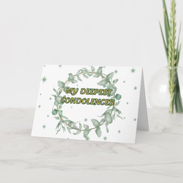 Grünes florales Beileid Karte (Vorderseite)