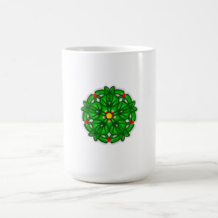 Grünes florales geometrisches Muster Kaffeetasse