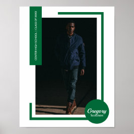 Grünes Foto Moderner Abschluss Poster