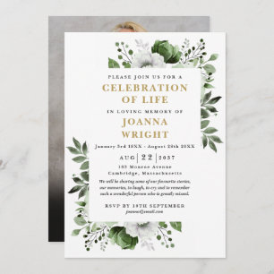 Grünes Foto zur Beerdigung des Lebens Einladung