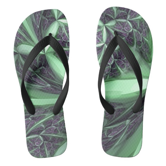 Grünes Fraktal Flip Flops (Fußbett)