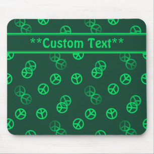 Grünes Friedenszeichen mit kundenspezifischem Tex Mousepad