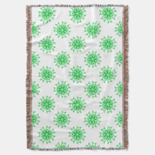 Grünes, frisches Blumenmuster Decke
