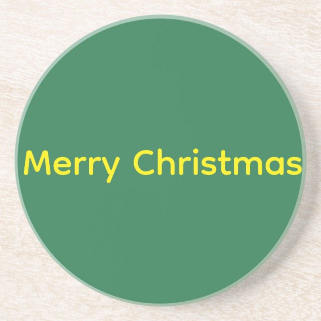 Grünes Frohe Weihnachten Getränkeuntersetzer (Vorne)