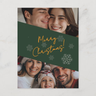 Grünes Frohes Weihnachten oder Neujahr Familie Postkarte