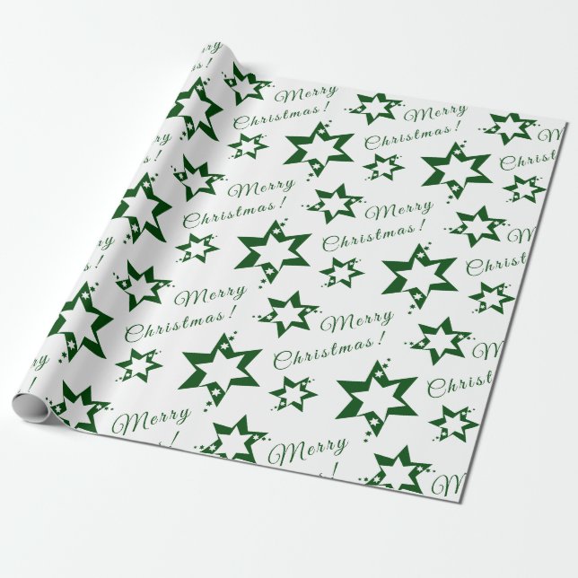 Grünes, fröhliches Weihnachtswrapping-Papier Geschenkpapier (Ungerollt)