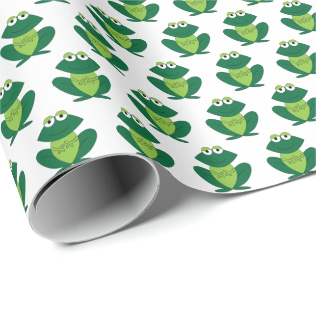 Grünes Froschschutzpapier Geschenkpapier (Rolleneckpunkt)