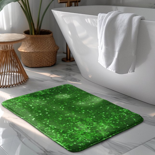 Grünes funkelndes Glittermuster Badematte (Von Creator hochgeladen)